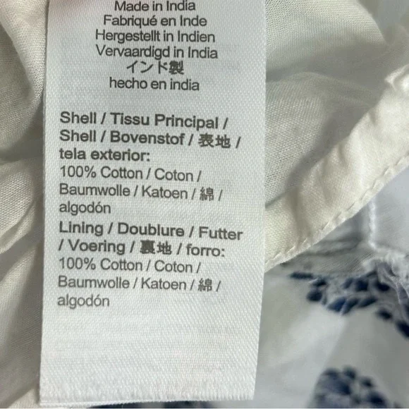 Crew Cuts J.Crew girls Dress Girls 10 indigo blue white puff sleeves batik print - Picture 5 of 13